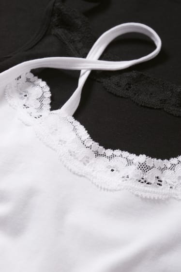 Dona - Paquet de 2 - samarreta interior - blanc/negre