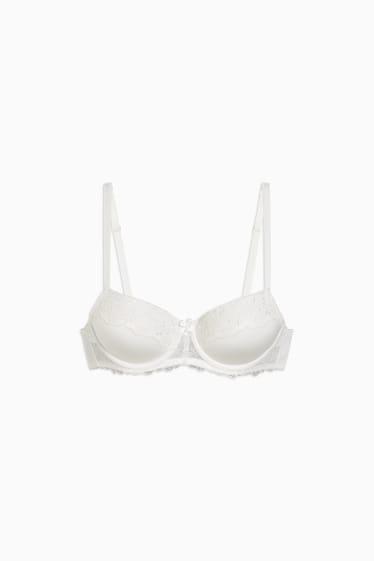 Femmes - Soutien-gorge à armature - DEMI - ampliforme - blanc crème