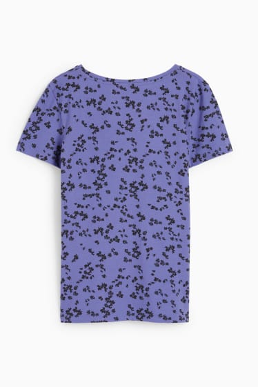Mujer - Camiseta básica - de flores - lila