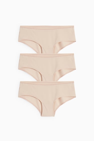 Mujer - Pack de 3 - hipsters - beige claro