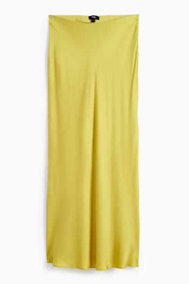 Women - Satin skirt - yellow