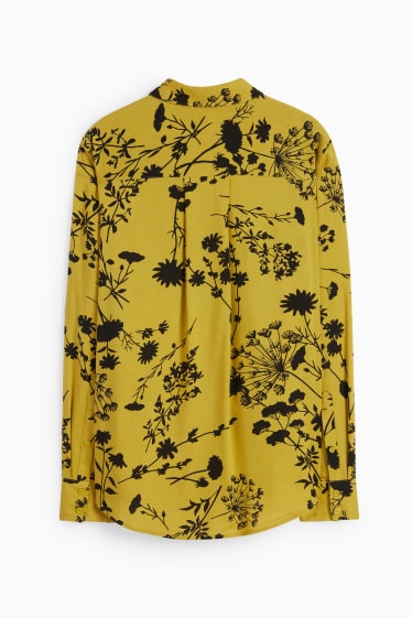 Mujer - Blusa - de flores - amarillo mostaza