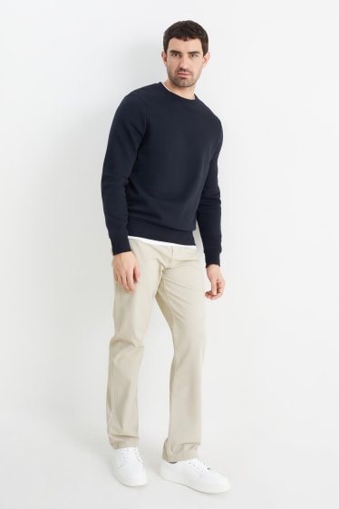 Bărbați - Pantaloni - regular fit - cu model - bej deschis