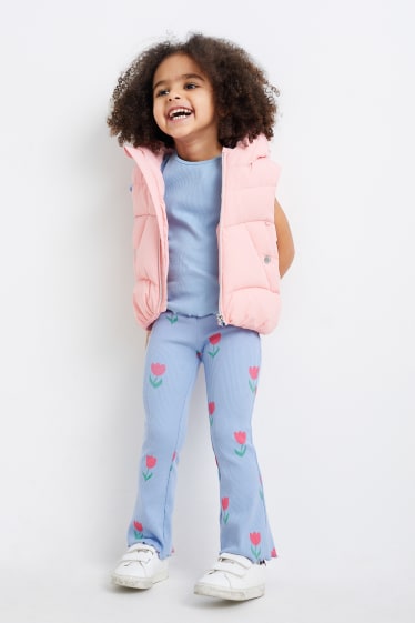 Bambini - Tulipani - set - t-shirt e leggings svasati - 2 pezzi - blu