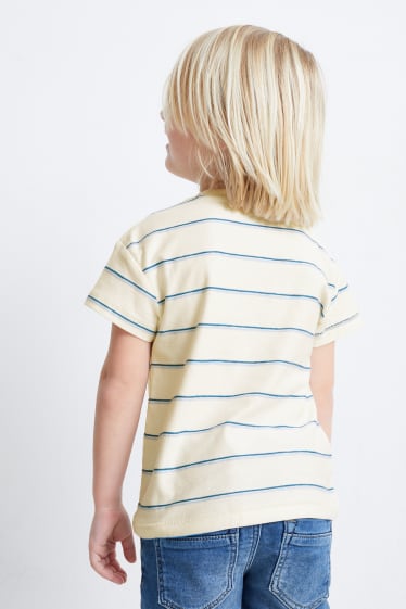 Kinderen - T-shirt - gestreept - crème wit