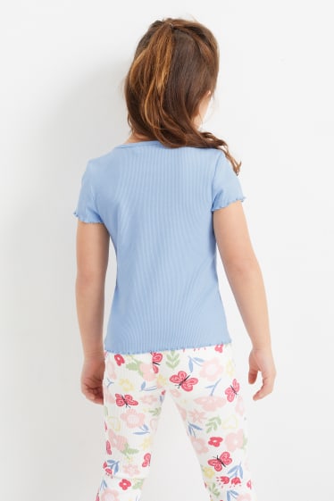 Children - Multipack of 2 - floral - short sleeve T-shirt - light blue