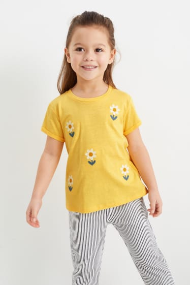 Dzieci - Kwiaty - koszulka z krótkim rękawem - żółty