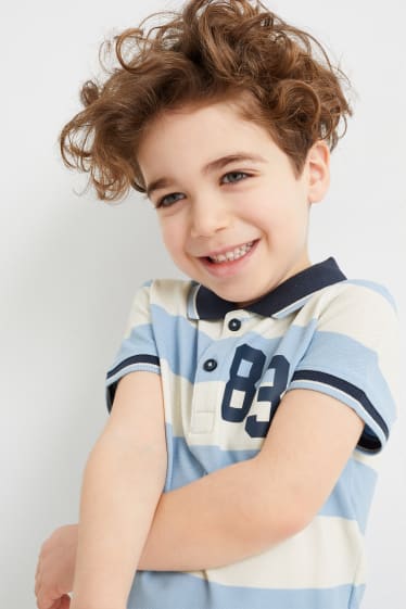 Kinderen - Poloshirt - gestreept - lichtblauw