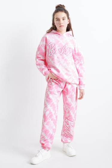 Niños - Barbie - set - sudadera con capucha y pantalón de deporte - 2 piezas - estampado - rosa
