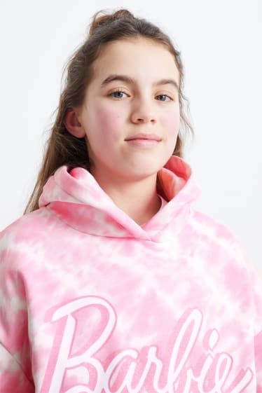Kinderen - Barbie - set - hoodie en joggingbroek - 2-delig - met patroon - roze