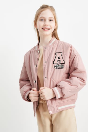 Bambini - Giacca stile college - idrorepellente - rosa