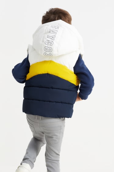 Bambini - Gilet trapuntato con cappuccio - idrorepellente - giallo