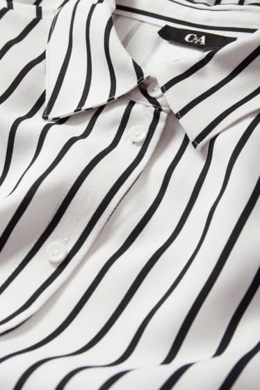 Women - Shirt dress - striped - white