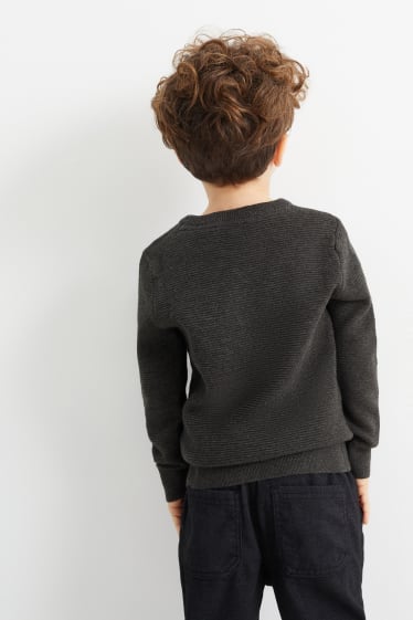 Kinder Jungen - Pullover - grau-melange