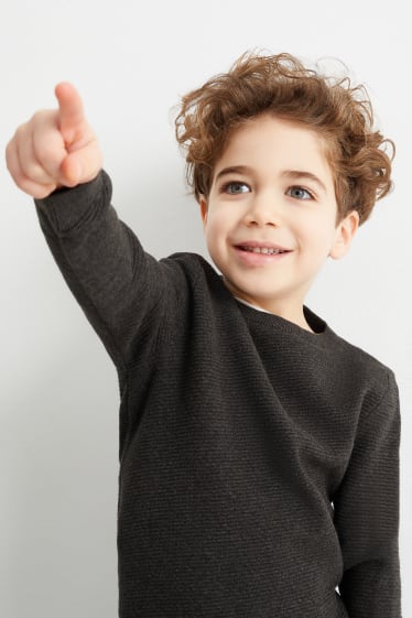 Kinder Jungen - Pullover - grau-melange