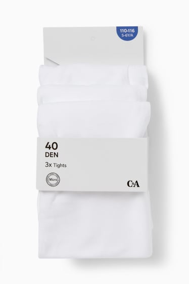 Kinder - Multipack 3er - Feinstrumpfhose - 40 DEN - weiß