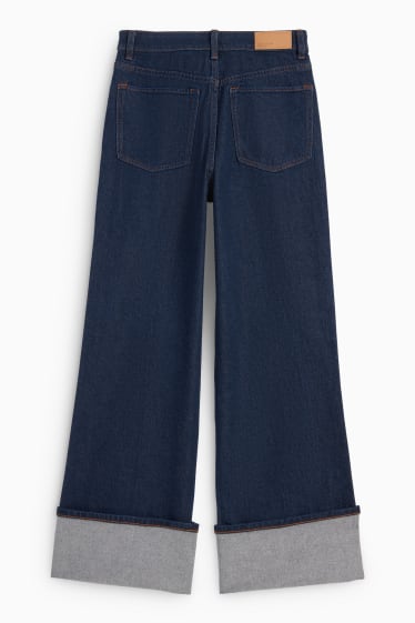 Femmes - Wide leg jean - high waist - LYCRA® - jean bleu foncé