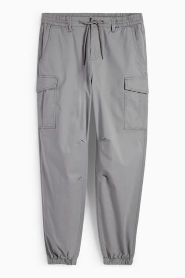 Hommes - Pantalon cargo - regular fit - gris