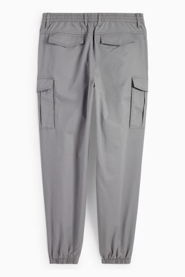 Hommes - Pantalon cargo - regular fit - gris