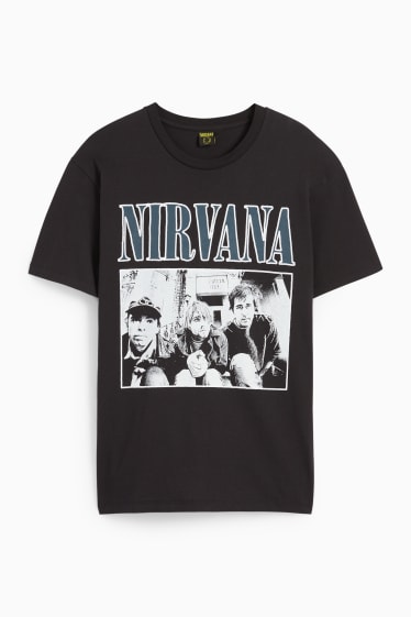 Heren - T-shirt - Nirvana - zwart