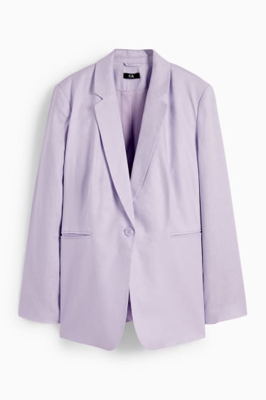 Women - Linen blazer - fitted - lined - light violet
