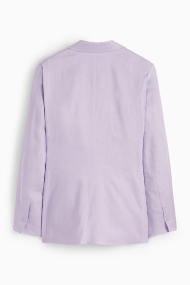 Women - Linen blazer - fitted - lined - light violet