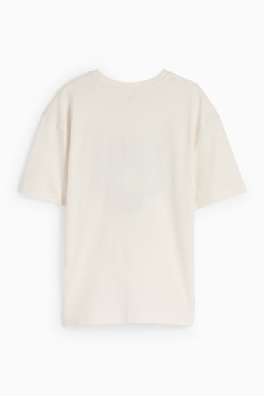 Kinder Buben - Tiger - Kurzarmshirt - cremeweiß