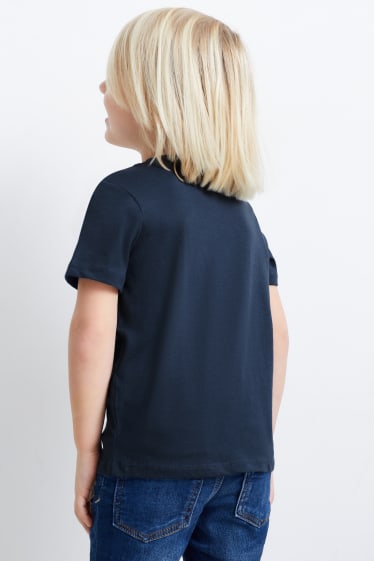 Kinderen - Set van 3 - wilde dieren - T-shirt - donkerblauw