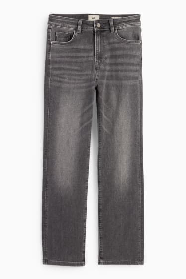Dames - Straight jeans - high waist - jeansgrijs