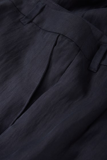 Donna - Pantaloni - vita media - gamba ampia - blu scuro