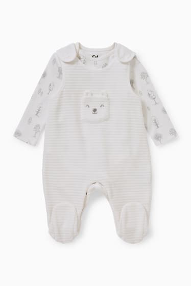 Babys - Wald - Strampler-Set - 2 teilig - weiss