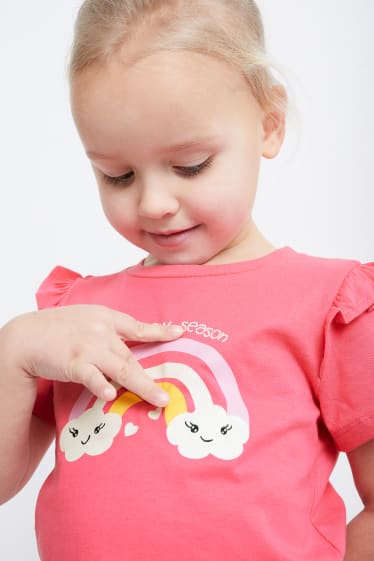 Bambini - Confezione da 6 - arcobaleno - maglia a maniche corte - fucsia