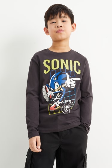 Bambini - Sonic - maglia a maniche lunghe - grigio scuro