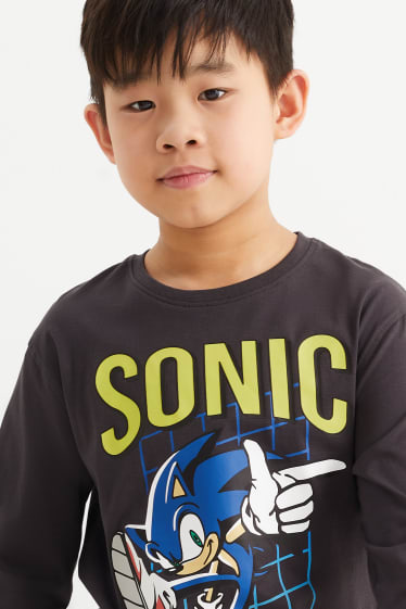 Bambini - Sonic - maglia a maniche lunghe - grigio scuro