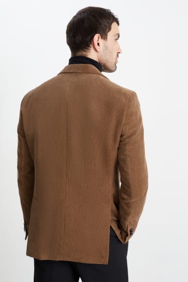 Uomo - Giacca - regular fit - in materiale tramato - beige / marrone