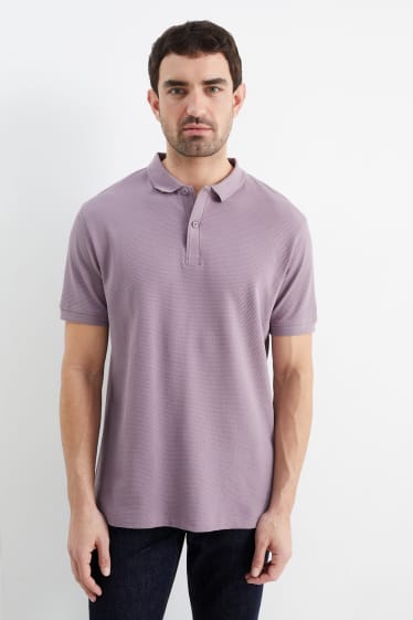 Hommes - Polo - texturée - violet clair