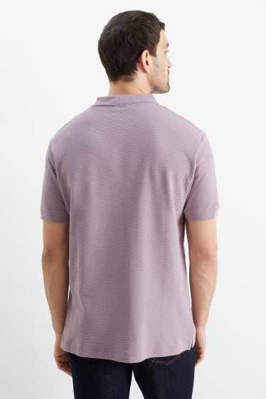Mężczyźni - Koszulka polo - w fakturkę - jasnofioletowy