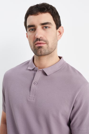 Herren - Poloshirt - strukturiert - hellviolett