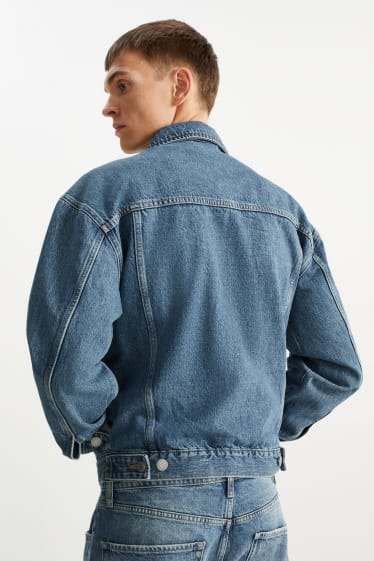 Pánské - Oversized džínová bunda - džíny - světle modré