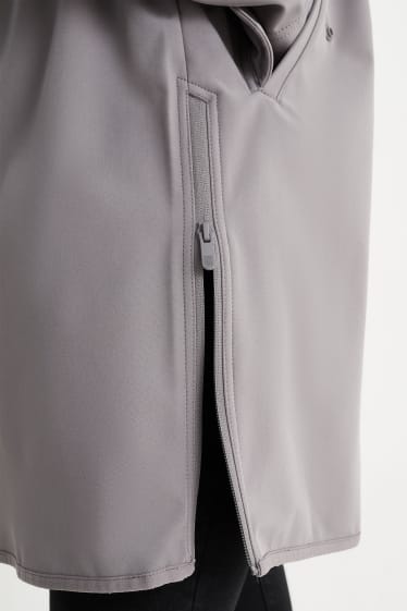 Mujer - Abrigo softshell con capucha - 4 Way Stretch - gris