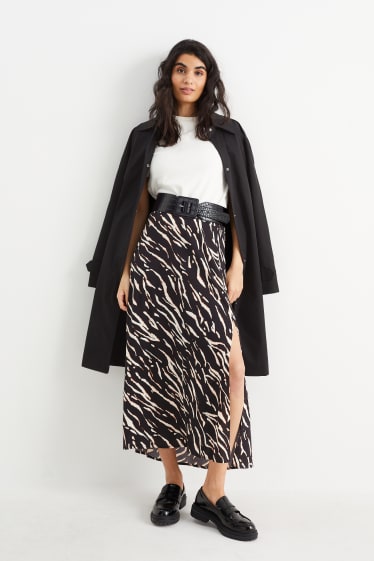 Women - Skirt - patterned - black