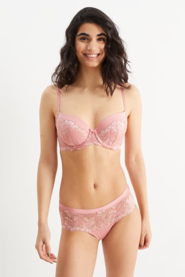 Donna - Reggiseno con ferretti - FULL COVERAGE - imbottito - rosa