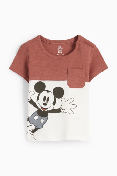 Miminka - Mickey Mouse - tričko s krátkým rukávem pro miminka - hnědá
