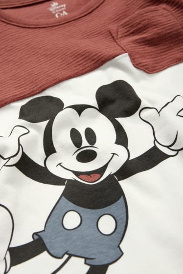 Miminka - Mickey Mouse - tričko s krátkým rukávem pro miminka - hnědá