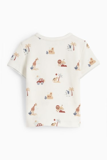 Babys - Safari - Baby-Kurzarmshirt - cremeweiss