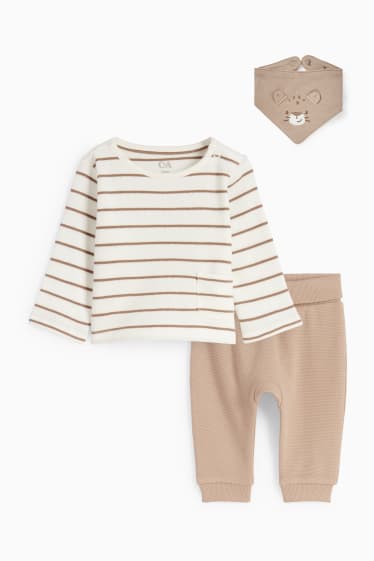 Babys - Luipaard - baby-outfit - 3-delig - beige
