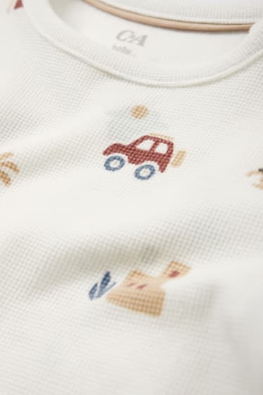Babys - Safari - Baby-Kurzarmshirt - cremeweiß