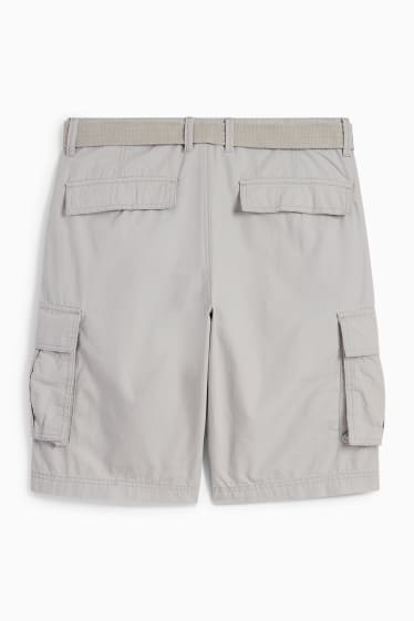 Uomo - Shorts cargo con cintura - grigio chiaro