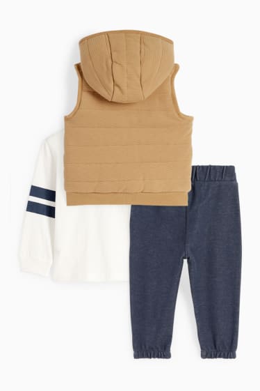 Baby: jongens - Tijger - baby-outfit - 3-delig - wit / beige
