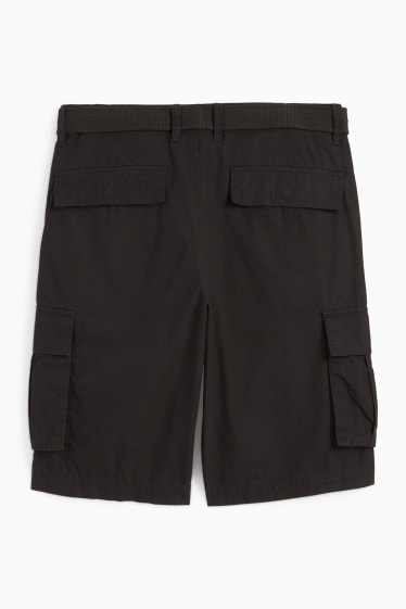 Uomo - Shorts cargo con cintura - nero